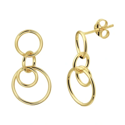 Afbeelding van Schitterende Zilveren Gold Plated Oorhangers met Rondjes