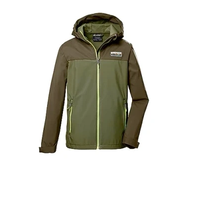 Afbeelding van killtec jonge Softshelljas/outdoorjas met capuchon KOS 344 BYS SFTSHLL JCKT, dark olive, 176, 41540 000