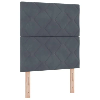 Afbeelding van vidaXL Hoofdbord Diamant Blokken Ontwerp Donkergrijs 80 cm Velvet, 160 Velvet