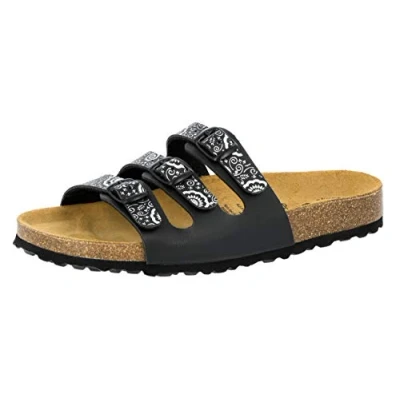 Afbeelding van Lico BIOLINE FLOWER Dames Instapschoenen, Zwart/zilver, 40 EU