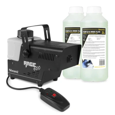 Afbeelding van BeamZ RAGE600I rookmachine met 2 liter rookvloeistof 600W