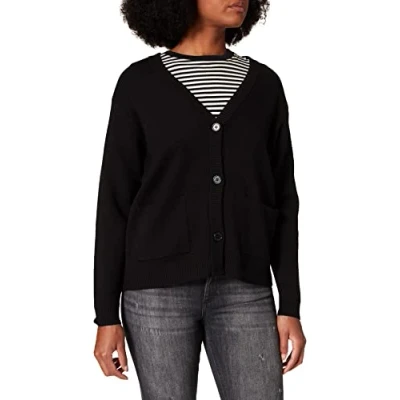 Afbeelding van Peppercorn Rosalia damesvest met V hals, zwart, L