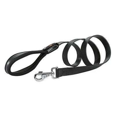 Afbeelding van Ferplast Hondenriem van leer voor middelgrote honden, gevoerde handgreep GIOTTO Lengte 120 cm Breedte 20 mm Zwart