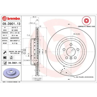 Afbeelding van Brembo Remschijven 09.D901.13