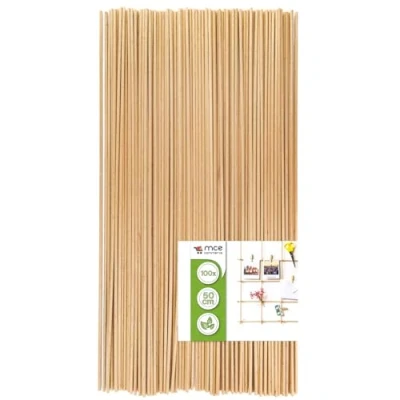 Afbeelding van Holzstäbe A5050100 rond beukenhout, diameter 4 mm, lengte 50 cm, 100 stuks, voor knutselen, modelbouw, doe het zelf handwerk, Ø mm x cm