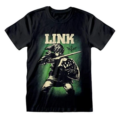 Afbeelding van Henry Tiger Nintendo Legend OF Zelda HERO Hyrule Tshirt print, Heren, Maat: Medium, Black
