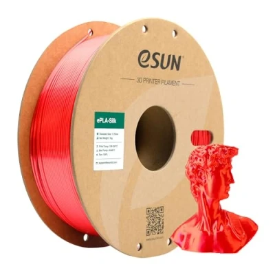 Afbeelding van eSUN Silk PLA Filament 1,75 mm, Zijdeachtig Glanzend 3D Printer PLA, Maatnauwkeurigheid+/ 0,05 1kg spoel (2,2 LBS) Printing voor Printers,Zijde Rood