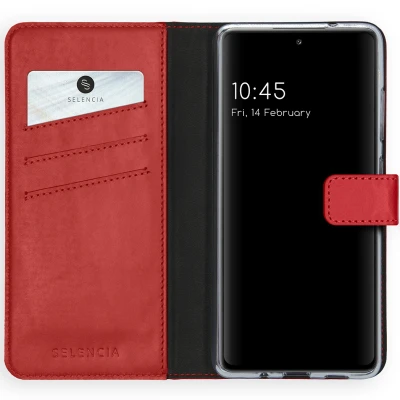 Afbeelding van Samsung Galaxy S20 FE Hoesje Echt leder Selencia Bookcase Rood Telefoonhoesje