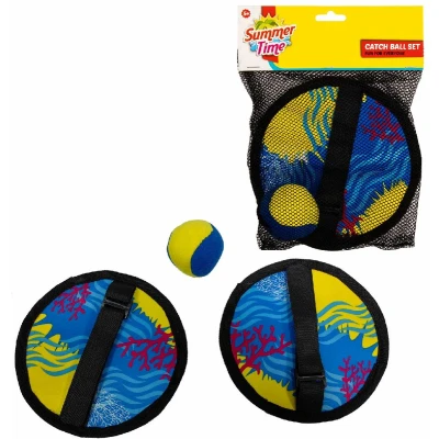 Afbeelding van Summertime Soft Catch Ball Set Blauw/Geel