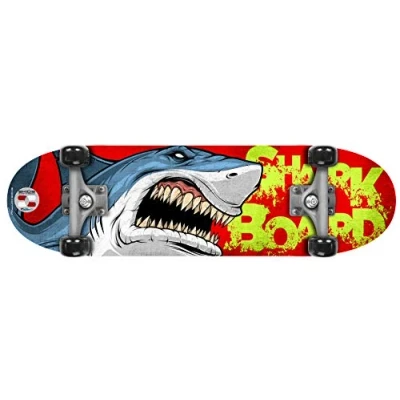 Afbeelding van Skids Control skateboard Shark 71 x 20 hout/PVC rood/blauw