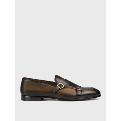 Afbeelding van Elegant Leather Monk Strap Loafers for Formal and Special Occasions