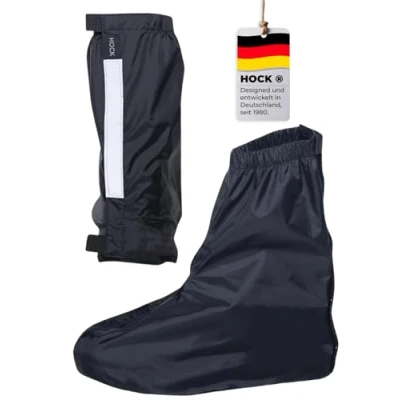 Afbeelding van HOCK Fietsregenbeenkappen met reflectoren, uniseks, enkellange beenkappen, 100,0% waterdicht, regenbescherming voor heren en dames, XXL