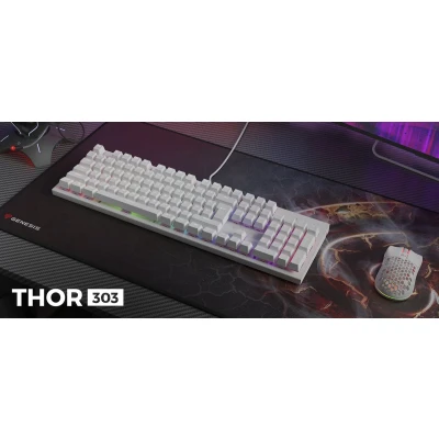 Afbeelding van GAMING KEYBOARD GENESIS THOR 303 US LAYOUT RGB BACKLIGHT SILENT SWITCH WHITE HOT SWAP