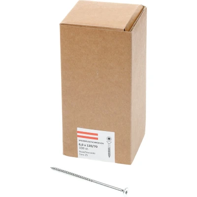 Afbeelding van Spaanplaatschroef verzinkt platverzonken kop TX25 deeldraad 6.0X110/70 (per 100 stuks)
