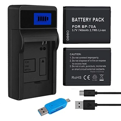 Afbeelding van XINGWEI BP 70A Vervangende Batterij (2 Stuks) en Oplader voor Samsung DV150F ES65 ES67 ES70 ES80 MV800 PL20 PL80 PL120 PL170 PL200 SL605 SL630 ST65 ST95 ST66 ST76 ST80 ST90 ST100 ST6500 SL50 SL600 TL205 WB30F WB35F Camera
