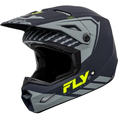 Afbeelding van Fly Racing 2024 Kinetic Menace Crosshelm Mat Grijs / Fluor Geel maat L