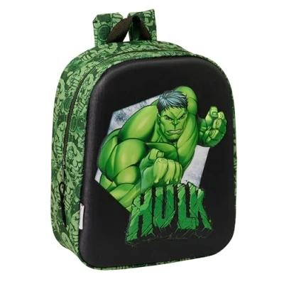 Afbeelding van Schoolrugzak Hulk Zwart Groen 22 x 27 10 cm 3D
