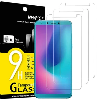 Afbeelding van NEW&#039;C 3 Stuks, Screenprotector voor Samsung Galaxy A6s, Gehard Glass Schermbeschermer Film 0.33 mm ultra transparant, resistent