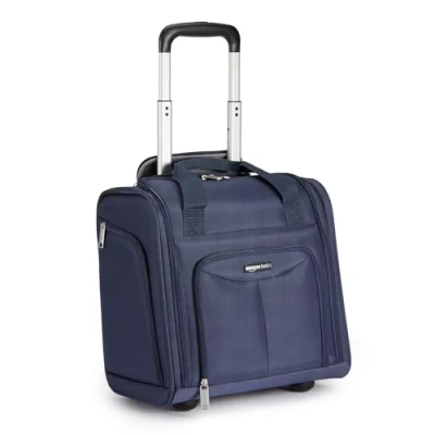 Afbeelding van Amazon Basics Reiskoffer, voor onder de stoel, 35,5 cm, marineblauw