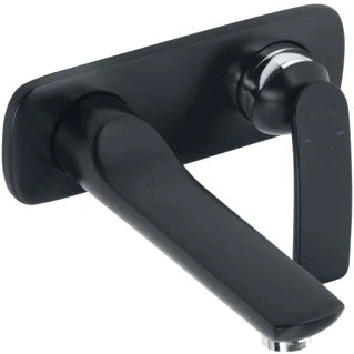 Afbeelding van Kludi balance afbouwdeel voor 2 gats inbouw wandkraan met uitloop 18 5cm mat zwart 522468775