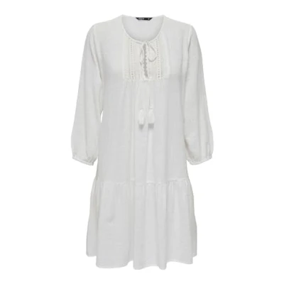 Afbeelding van ONLY Spitzenverziertes Jurk, Dames, Maat: Medium, Cloud dancer