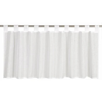 Afbeelding van Elbersdrucke Semi transparant bistrogordijn Effecto 00 wit 48 x 140 cm vitrage voor keuken keukenraam inkijkbescherming 196554