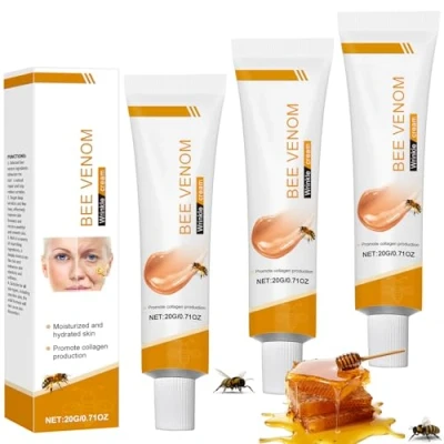 Afbeelding van Bee Venom Bijengifzalf Bijengifrimpelcrème 3 stuks 20 g Bijengif antirimpelcrème, antirimpelbevochtiger voor gezicht en hals alle huidtypen
