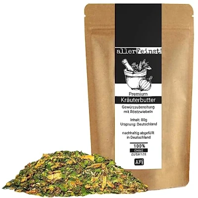 Afbeelding van allerFeinst! Premium kruidenboter, specerij met geroosterde uien, kruidenbereiding, voor heerlijke kruidenboter en meer, per stuk verpakt (1 x 80 g)