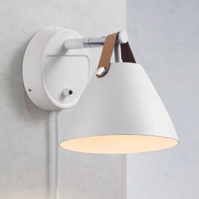Afbeelding van DFTP by Nordlux Wandlamp Strap met leren riem, wit