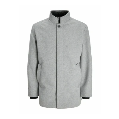 Afbeelding van JACK &amp; JONES Heren Jjeharrison Wool Jacket Sn wollen jas, lichtgrijs gem., S