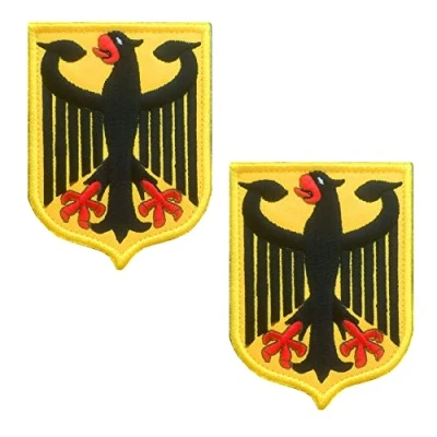 Afbeelding van 2 stuks Gold Duitsland adelaar patch tactisch schild met sluiting voor kleding tassen rugzak uniform vest hondenharnas militair buiten uitrusting