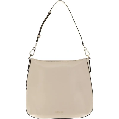 Afbeelding van MANDARINA DUCK Leren Schoudertas Luna Hobo Macadamia Wit