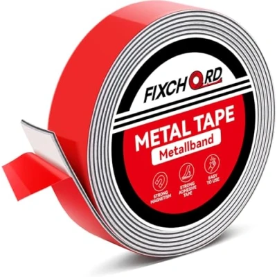Afbeelding van FIXCHORD Metaalband zelfklevend, Ferroband, Metal Strip met Zelfklevende Achterkant, Metalen Banden voor Tonies &amp; Magneten 3m*35mm