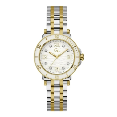 Afbeelding van Gc Watches dames One Sport Lady horloge met zirkonia Z45002L1MF in de kleur Zilver