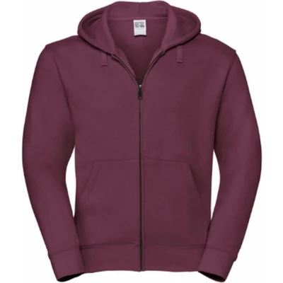Afbeelding van Russell Heren Authentieke Sweatshirt Met Volledige Ritssluiting / Hoodie (Bourgondië) Maat 2XL