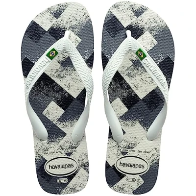 Afbeelding van Havaianas Unisex Brasil Fresh Whitewhitegrey Flip Flop, Wit/Grijs, 1/2 UK, Wit Grijs, 33/34 EU