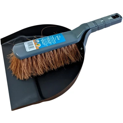 Afbeelding van Linea Metalen Stofblik Met Cocos Veger Grijs