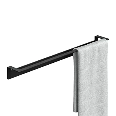Afbeelding van Handdoekstang roestvrij staal zonder boren 60cm zwart handdoekhouder badkamer zelfklevend
