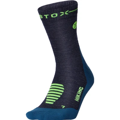 Afbeelding van Merino Hiking Compressiesokken Heren Dark Blue Green200 1 Blauw Hardloopsokken