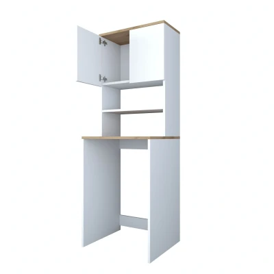 Afbeelding van Wren Wasmachinekast 100% Gemelamineerd Board 18mm Dik Wit Walnoot