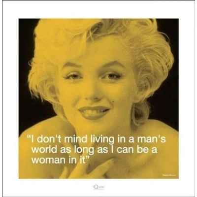 Afbeelding van Kunstdruk Marilyn Monroe iQuote Mans World 40x40cm