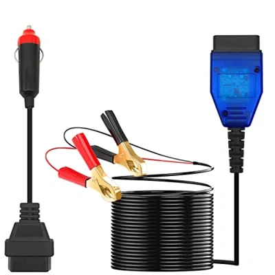 Afbeelding van ZKTOOL 12V auto ECU noodstroomkabel, Automotive Memory Saver met zoemer, OBD II stekker, Sigarettenaansteker, Connector, Battery Replacement Tool, clip