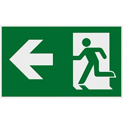 Afbeelding van Metafranc Informatiebord symbool: vluchtdeur links 250 x 150 mm/bewegwijzering/infobord/reddingsweg/vluchtweg/nooduitgang/veiligheidsmarkering/bedrijfsaanduiding / 500120