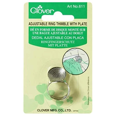 Afbeelding van Clover Ring Thimble W/Plate Adjustable