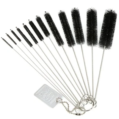Afbeelding van H&amp;S Water Flessenreiniger Borstel Set 12 Stuks Pijp en Riet Reiniginsborstels voor Flessen Gemaakt van Roestvrij Staal &amp; Stevige Nylon Borstelharen
