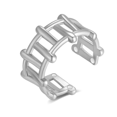 Afbeelding van Ring met Staafjes RVS One Size Zilverkleurig