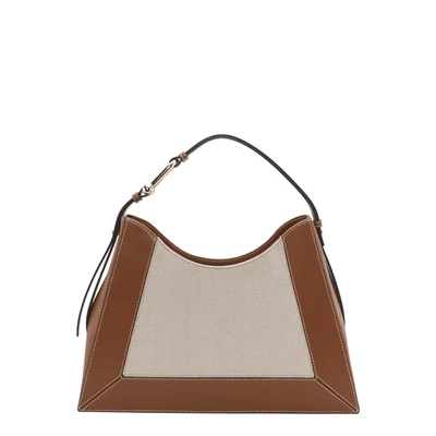 Afbeelding van FURLA Leren Schoudertas Nuvola Hobo Bag Toni Cognac Lichtbruin