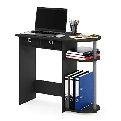 Afbeelding van Furinno Go Green Home Laptop Notebook computertafel/tafel, Zwart/Grijs/Zwart