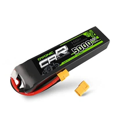 Afbeelding van OVONIC 3s Lipo Batterij 5000mAh 50C 11.1V met XT60 connector Compatibel RC vliegtuig helikopter auto boothobby (extra een TRX connector)