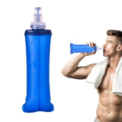 Afbeelding van VIKSAUN 1 stuks zachte fles 250 ml, TPU opvouwbare waterflessen, waterfles, drinkfles voor hydratatiepakket hardlopen, wandelen, fietsen, marathon klimmen (1)